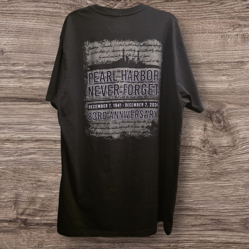 Pearl Harbor Never Forget 83rd Anniversary 2024 Memorial Tee Men’s XL Black
